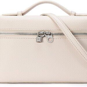 KALIDI Quiet Luxury Crossbody Bag in Apricot White - Chic & Spacious Style